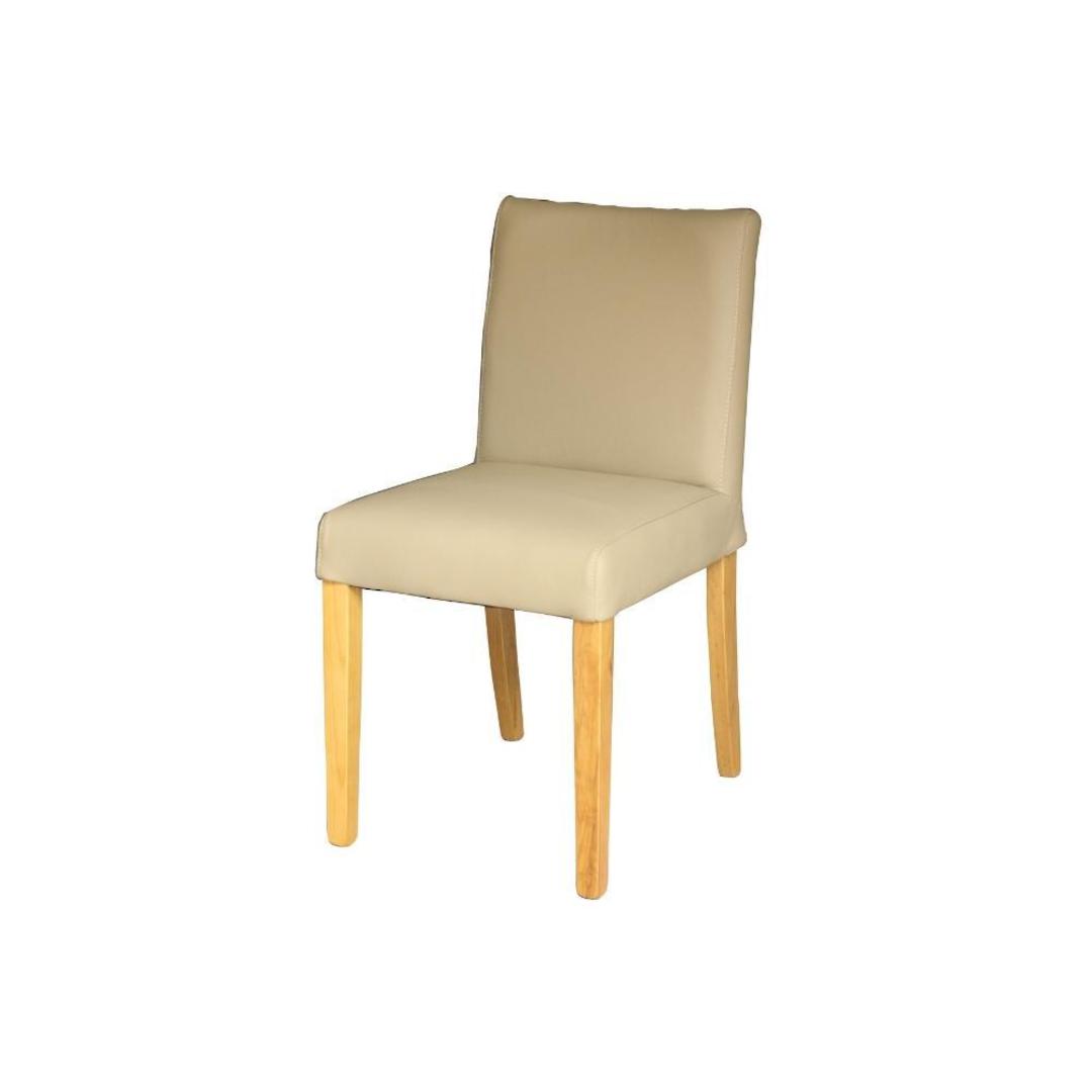 Melbourne Leather Dining Chair Cream image 0